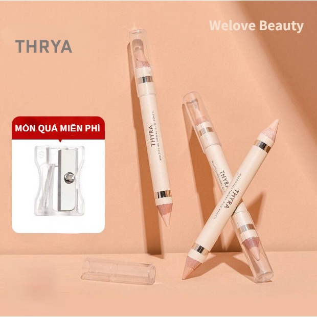 Bút Che Khuyết Điểm THYRA THYRA Hai Đầu Kiêm Bút Kẻ Mắt Hai Đầu Màu Lì Làm Sáng Mịn Da Chống Thấm Nước Tự Nhiên Cho Nữ