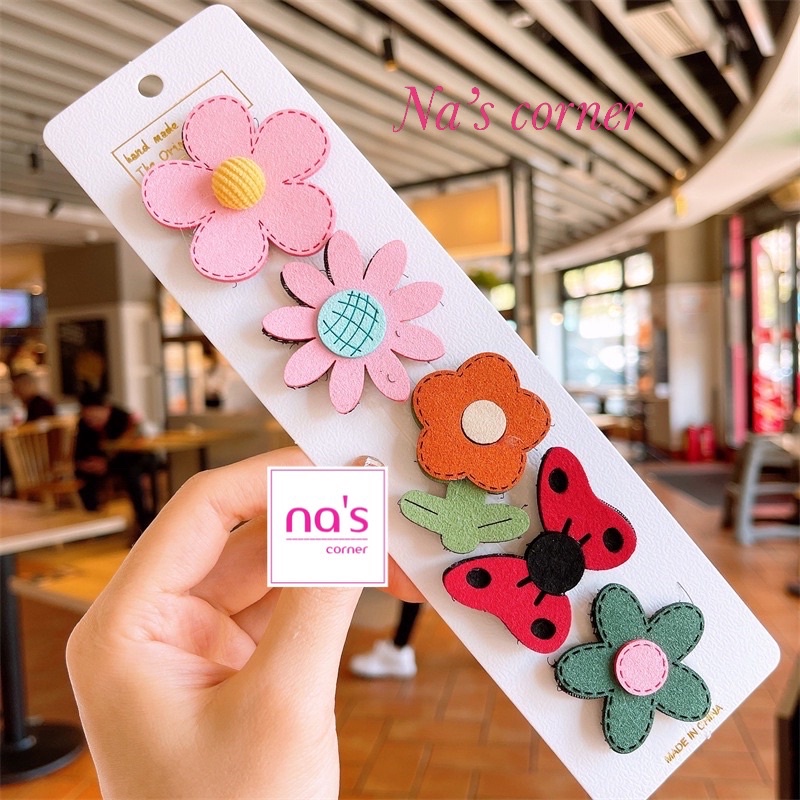 Set 5 dán tóc mái hình hoạt hình dễ thương dành cho bé gái