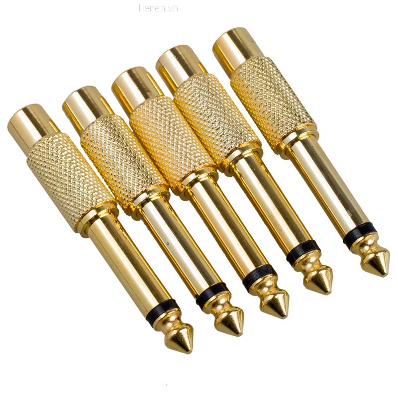 Set 5 Đầu Nối Chuyển Đổi Âm Thanh 6.35mm 1/4" Từ Mono Sang RCA Female Chuyên Dụng