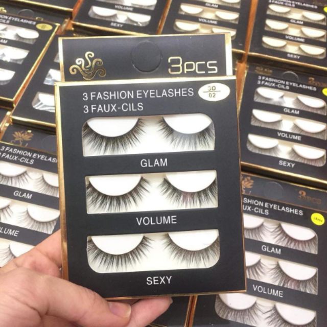 Mi Giả 3PCS Fashion Eyelashes 3D 1 hộp 6 cái 3 kiểu