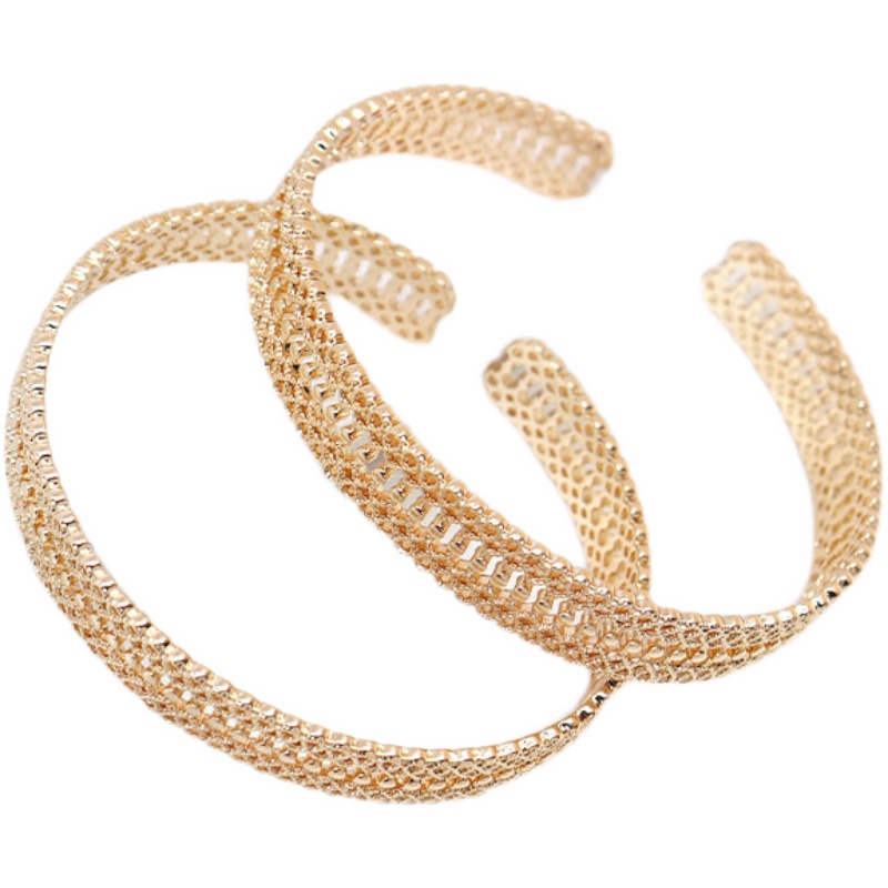 Vòng Tay Mặt Bán Nguyệt Rỗng Bằng Đồng 14K Phong Cách Hoàng Gia diy