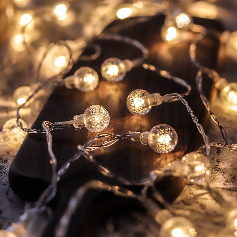 Đèn LED bóng tròn pha lê chạy bằng pin chiếu sáng ngoài trời/trong nhà trang trí ngày lễ/tiệc cưới/Giáng Sinh