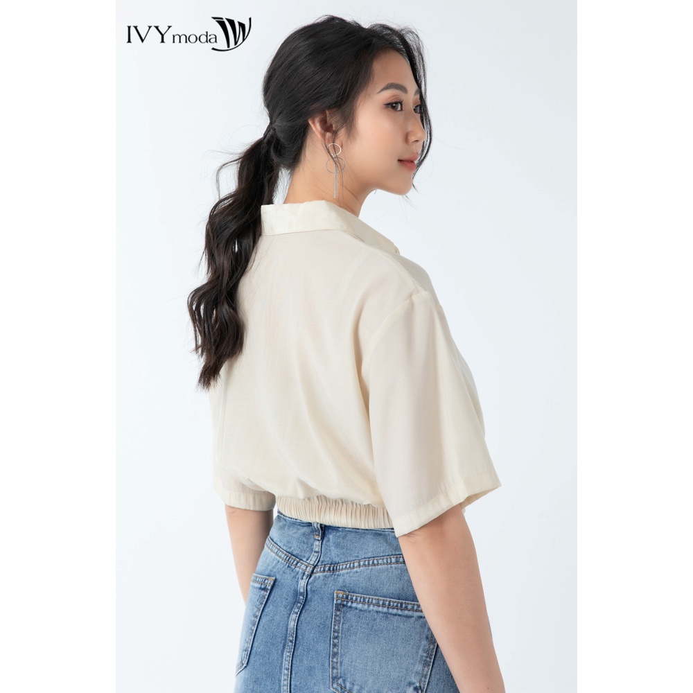 Áo croptop nữ cổ đức IVY moda MS 16M6652