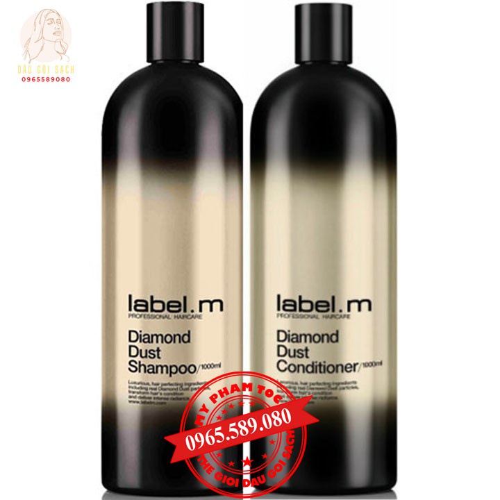 Cặp Dầu Gội Xả LABEL.M Daimond Dust 1000mlx2 | Dầu Gội Xả Phục Hồi Tóc Hư Tổn, Mềm Mượt