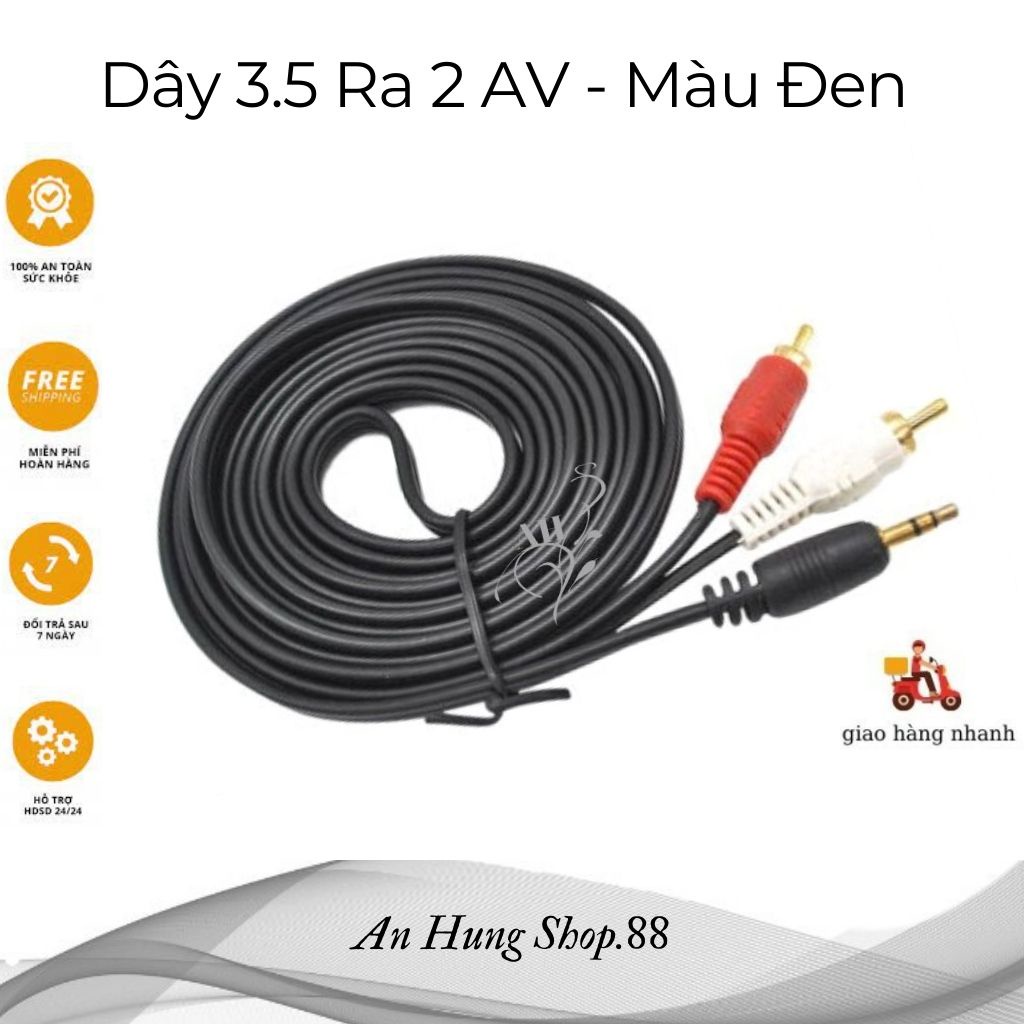 (dây điện thoại ra loa)Dây AV 1 đầu 3.5 ra 3 đầu AV hoa sen kết nối hình ảnh - âm thanh