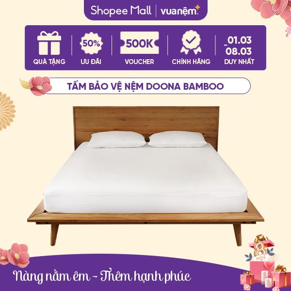 Bảo vệ nệm Doona Bamboo chống thấm bảo hành bởi Vua Nệm