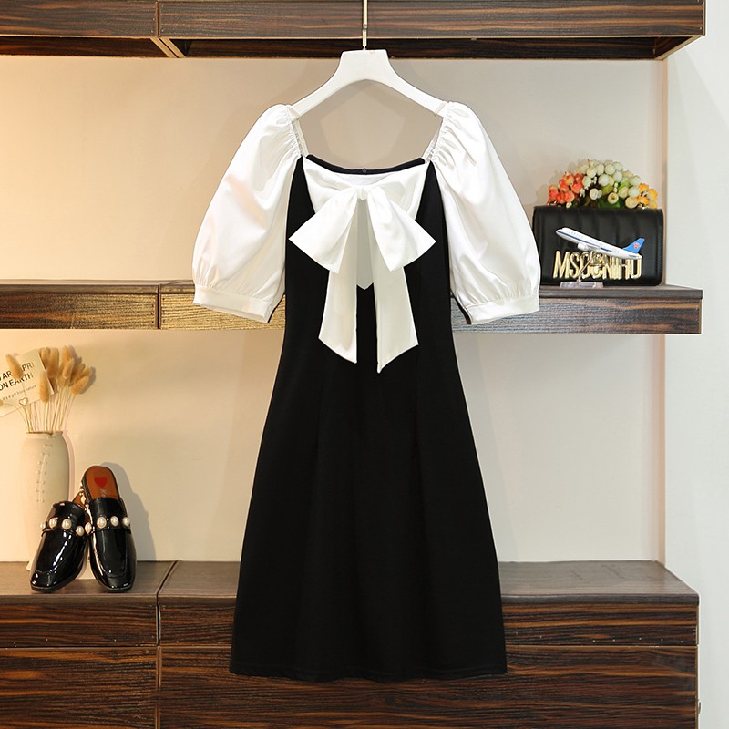 🌸Hàng Order🌸 Váy Bigsize Thắt Nơ Ngực Phối Trắng Đen Nữ Tính Cổ Điển 🌸Hàng Quảng Châu | BigBuy360 - bigbuy360.vn