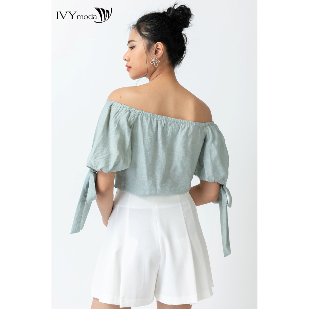 Áo kiểu tay thắt nơ IVY moda MS 16B7763