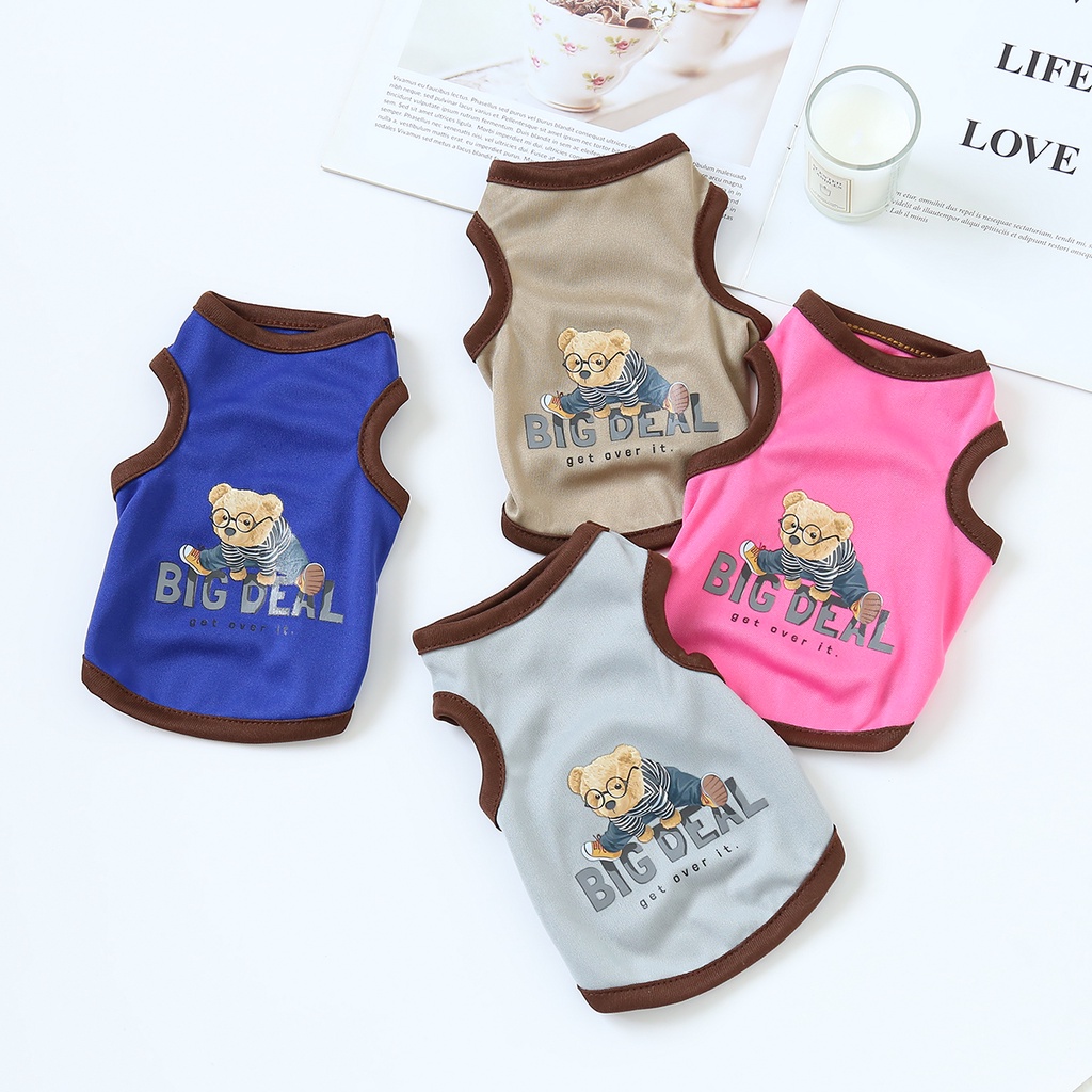 Áo Sát Nách Mỏng Thoáng Khí In Họa Tiết Hoạt Hình Dễ Thương Thời Trang Mùa Hè Cho Thú Cưng