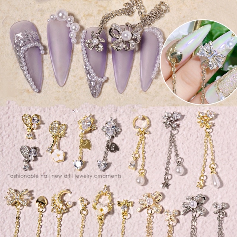 Charm dây xích đính móng tay ,charm dây xích nail