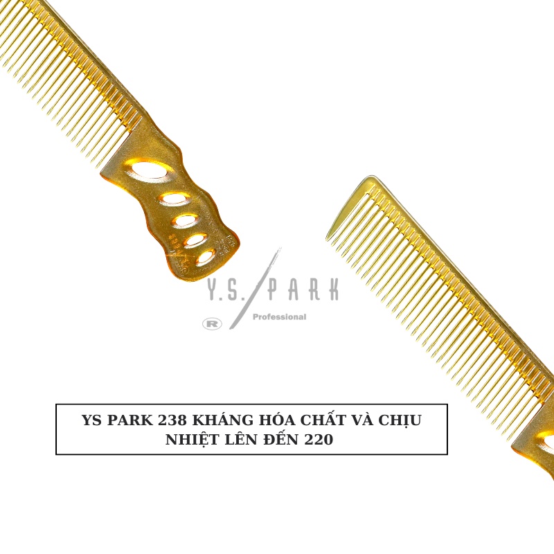 Lược cắt tỉa tóc chịu nhiệt răng xương cá Nhật Bản YS PARK cho tóc tự nhiên YS-238 hàng chính hãng