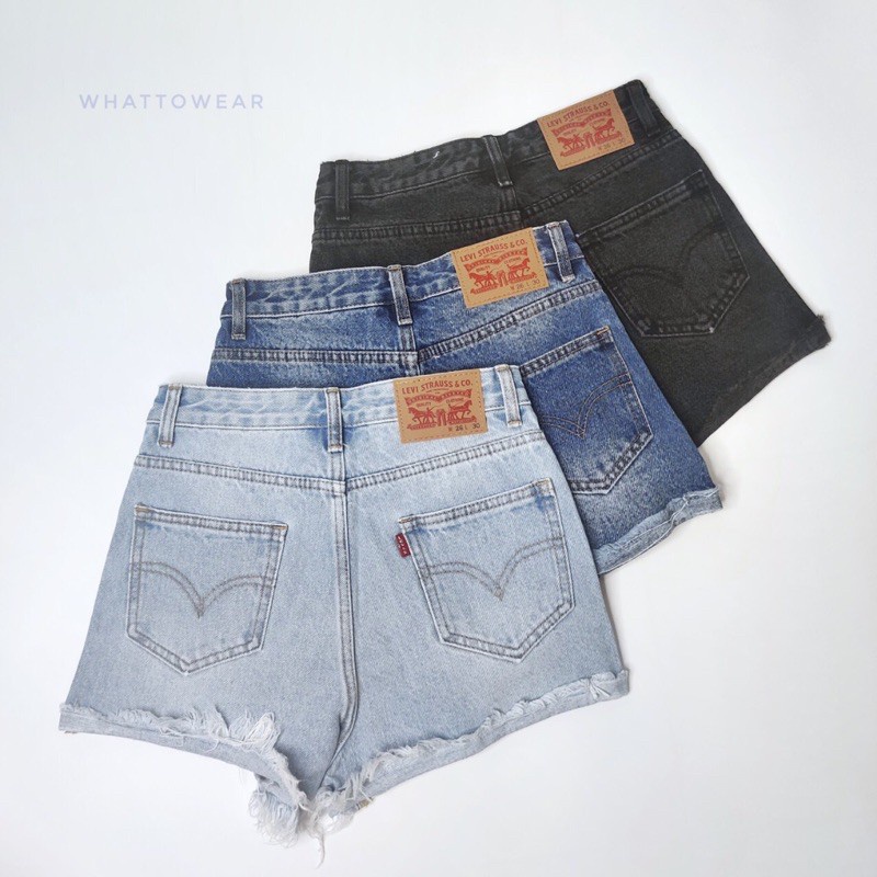 Quần short jean vintage Levis lưng cao line tua năng động mùa hè - HÀNG MỚI VỀ
