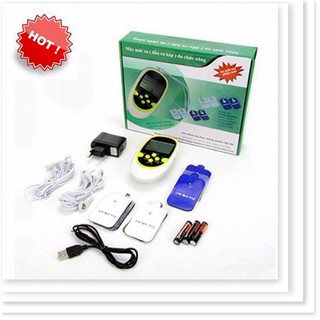 Máy massage trị liệu xung điện 8 miếng dán đầu ra kép đa chức năng