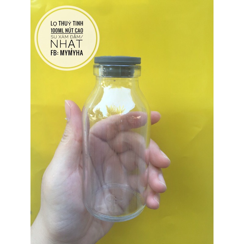 Lọ Thuỷ Tinh 50/100Ml Nút Cao Su Xám