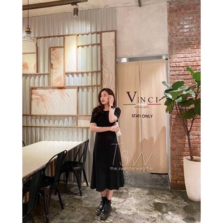 ĐẦM MAXI ĐEN DÂY NƠ LƯNG TRẮNG