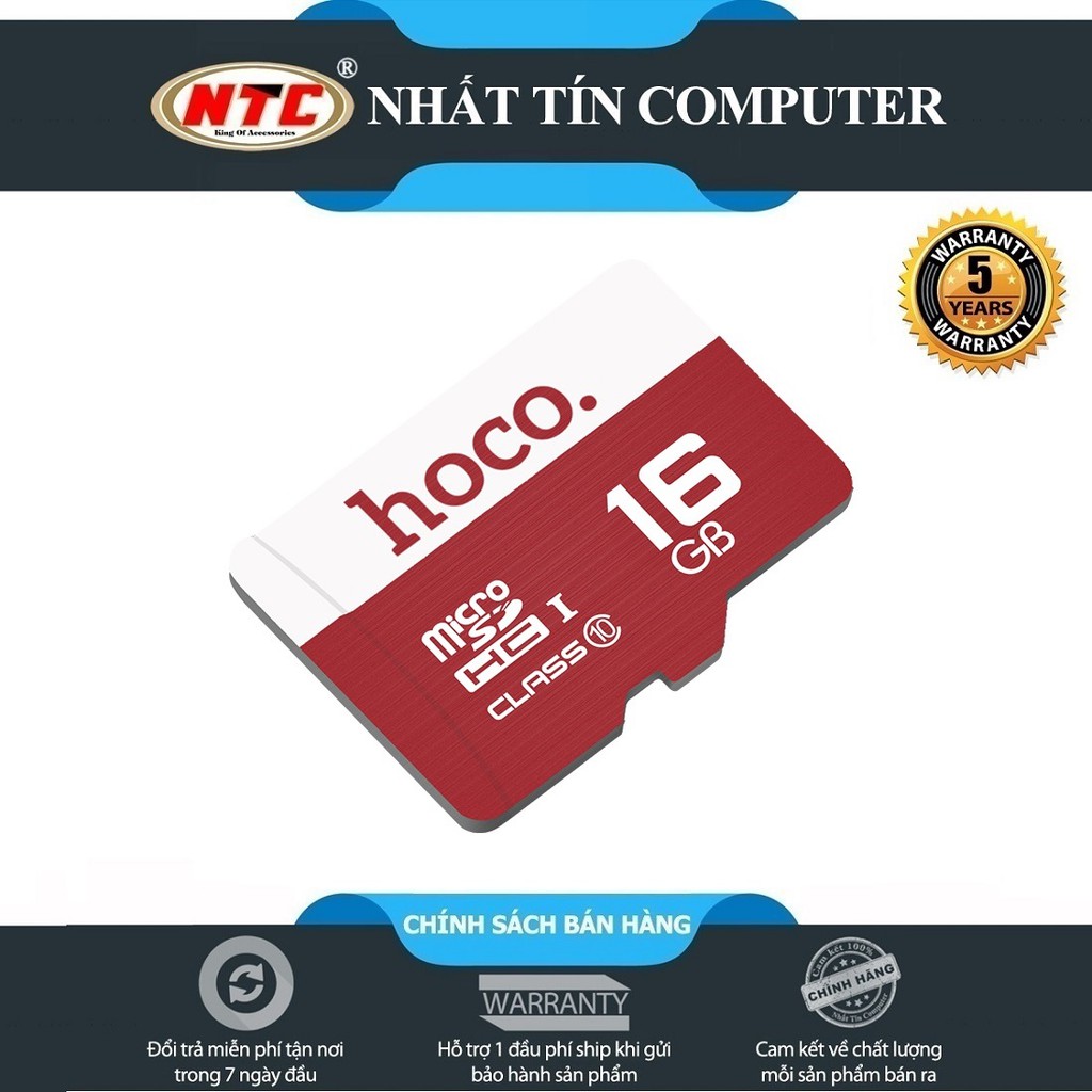 Thẻ nhớ microSDHC Hoco 16GB Class 10 85MB/s - Bảo hành 5 năm (Đỏ)