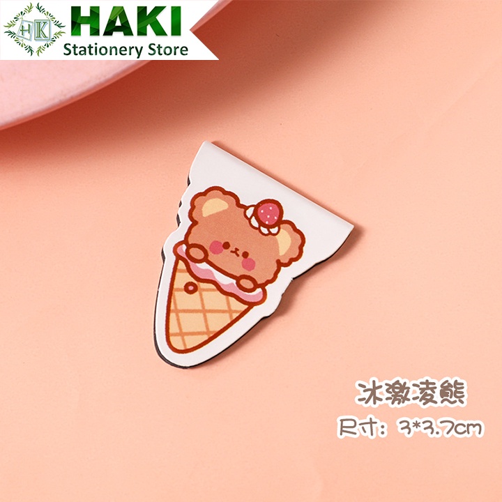 Kẹp đánh dấu trang sách bookmark nam châm HAKI, miếng chặn trang giấy sáng tạo KTL02