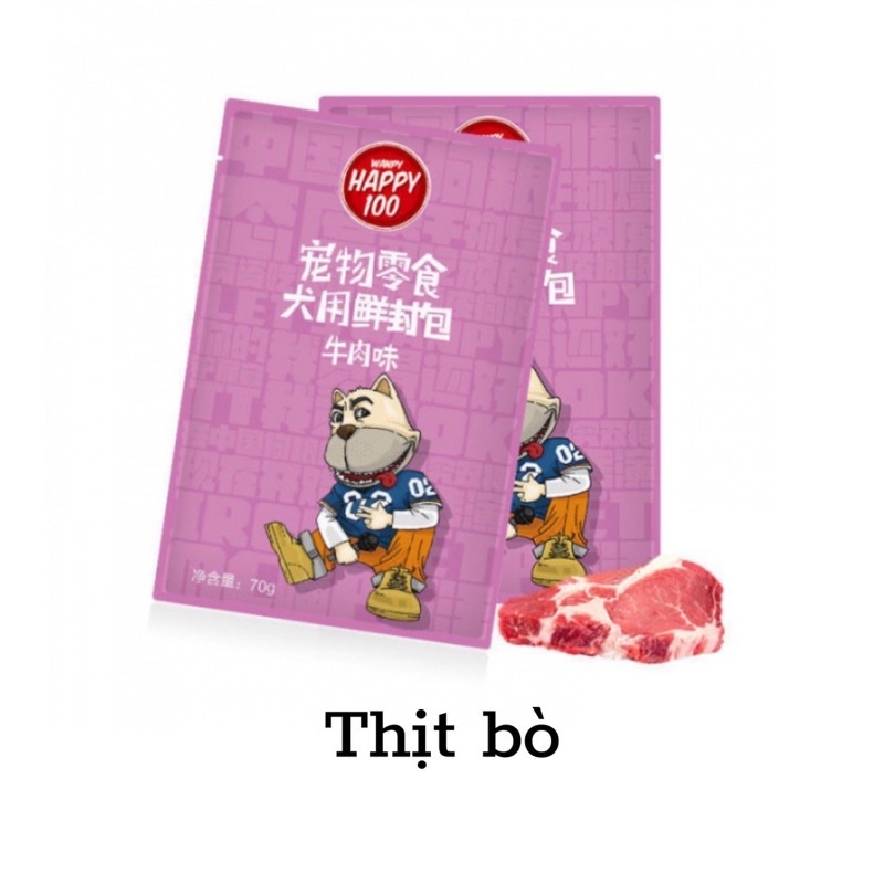 [ 70g ] Pate Wanpy Happy 100 cao cấp cho cún
