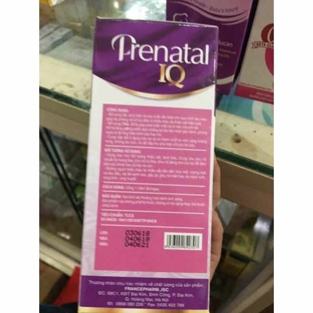 Prenatal IQ Viên bổ bà bầu Bổ sung sắt, acid folic, vitamin cho mọi phụ nữ mang thai và cho con bú 30v