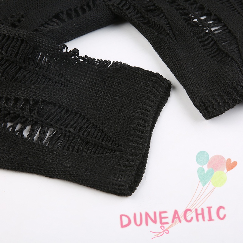 DUNEA Áo Kiểu Tay Dài Cổ Tròn Dáng Rộng Thiết Kế Quyến Rũ Cho Nữ