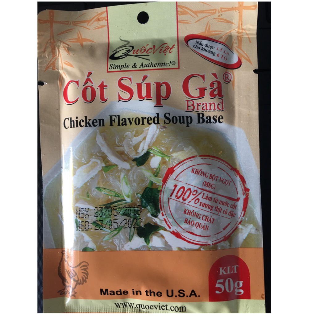 [FREESHIP + HOÀN XU] GIA VỊ NẤU Súp Gà Cốt Quốc Việt Foods 50g - Gia vị hoàn chỉnh nhập khẩu - Nấu được 6 tô | BigBuy360 - bigbuy360.vn