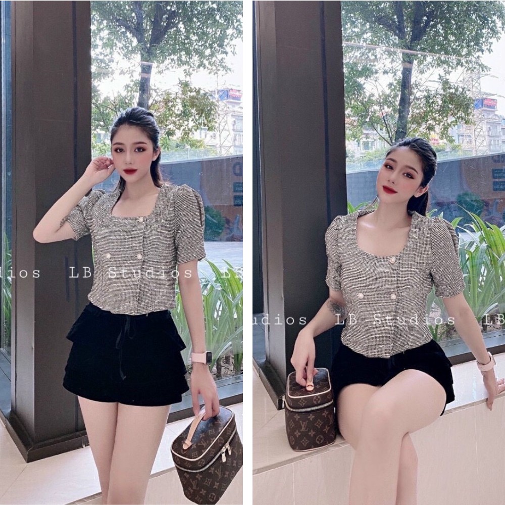 Áo dạ nhũ bạc cúc ngọc sang chảnh da mịn đanh lì hàng loại 1 siêu tôn dáng