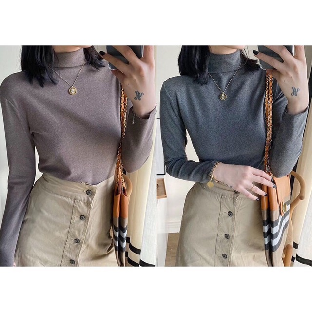 Áo Cổ 3 Phân Giữ Nhiệt Xuất Nhật MOTIE (Túi Zip)