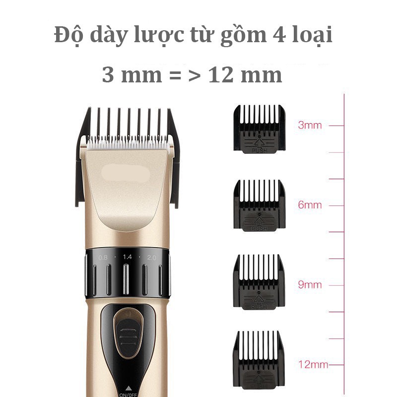 Tông đơ cắt cắt tăng đơ cắt tóc cho bé và gia đình chuyên nghiệp không dây sạc pin tiện dụng