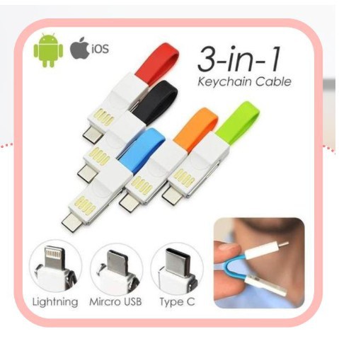 Cáp sạc Keychain siêu tiện lợi 3 in 1