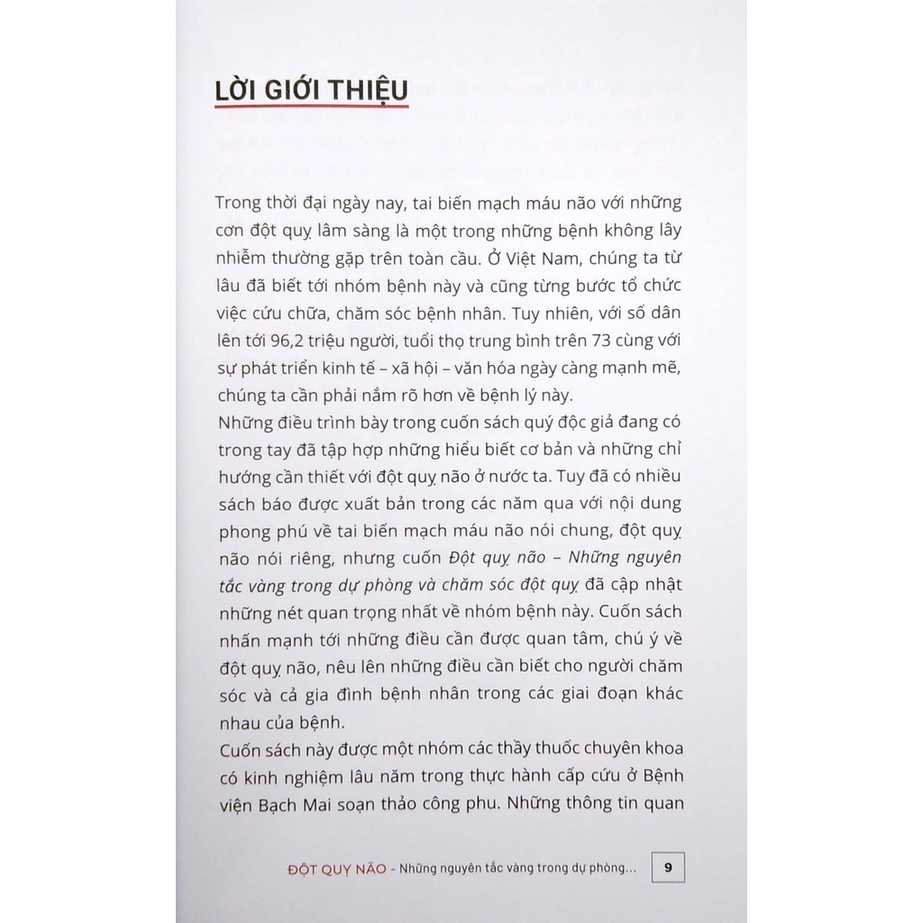 Sách - Đột Quỵ Não - Những Nguyên Tắc Vàng Trong Dự Phòng Và Chăm Sóc Đột Quỵ