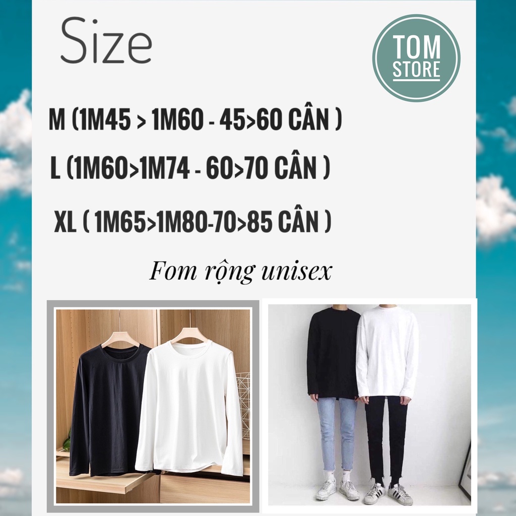 Áo thun dài tay nam nữ  form rộng , sweater , Unisex , longtee 100%% cotton co dãn cao cấp | BigBuy360 - bigbuy360.vn