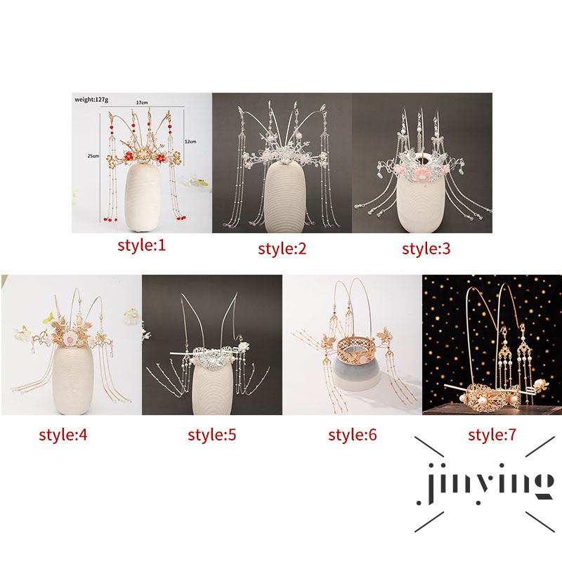 GETNOIVAS  Trâm cài tóc hình vương miện phong cách Trung Hoa tinh tế chất lượng cao