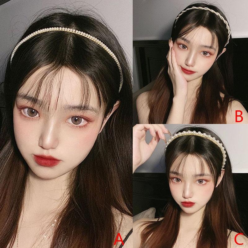 Băng Đô Cài Tóc Đính Ngọc Trai Nhân Tạo Xinh Xắn Phong Cách Hàn Quốc