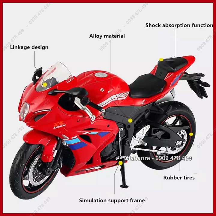 Mô Hình Xe Môtô Suzuki GSX R1000 Tỉ Lệ 1:12  - Caipo - 8726