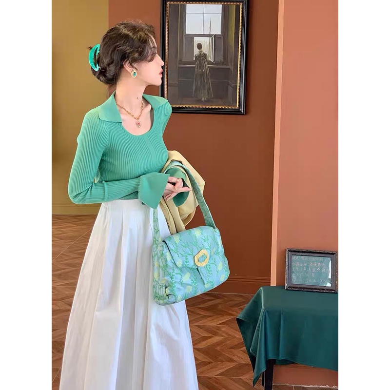 Chân váy kaki cổ điển dáng xòe bồng bềnh có chun sau hàng Thiết kế chất lượng cao - CRABE FASHION