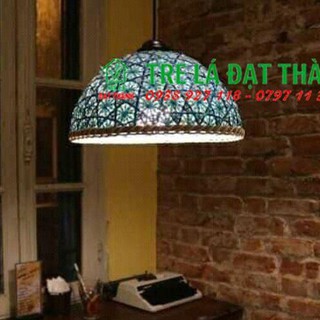 Đèn tre hoa thị hình nó tròn decor trang trí nhà cửa