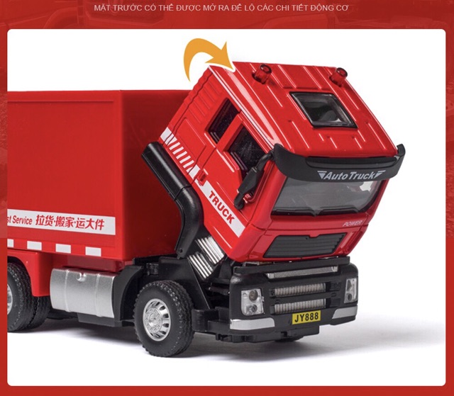 Ảnh thật  Mô Hình 1:50 Xe Tải Auto Truck Jiaye Màu Đỏ 16cm