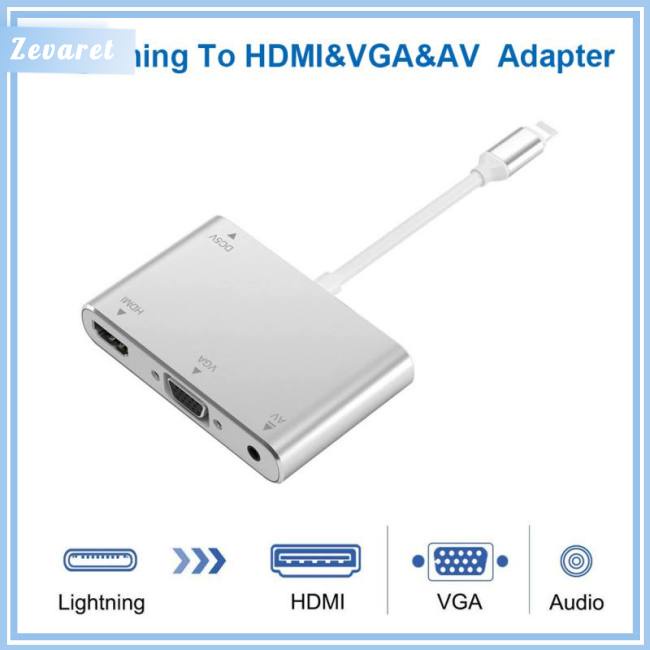 Cáp Chuyển Đổi Lightning Sang HDMI VGA AV TV Cho iPhone X iPhone 8 7 7 Plus 6 6S iPad