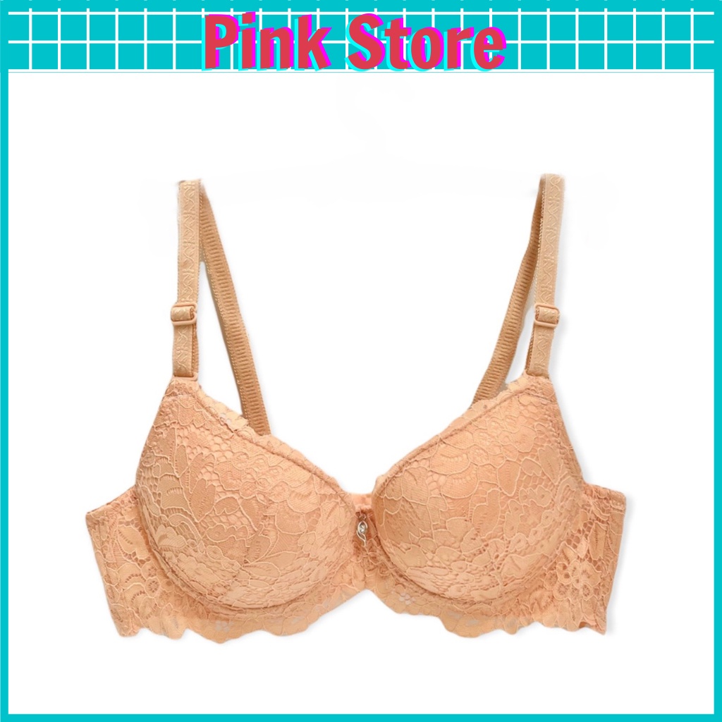 Áo Lót Nữ Ren Thái Có Gọng Nâng Ngực Tạo Khe Đệm Mút Kép Dày Sexy Quyến Rũ PINK STORE 102