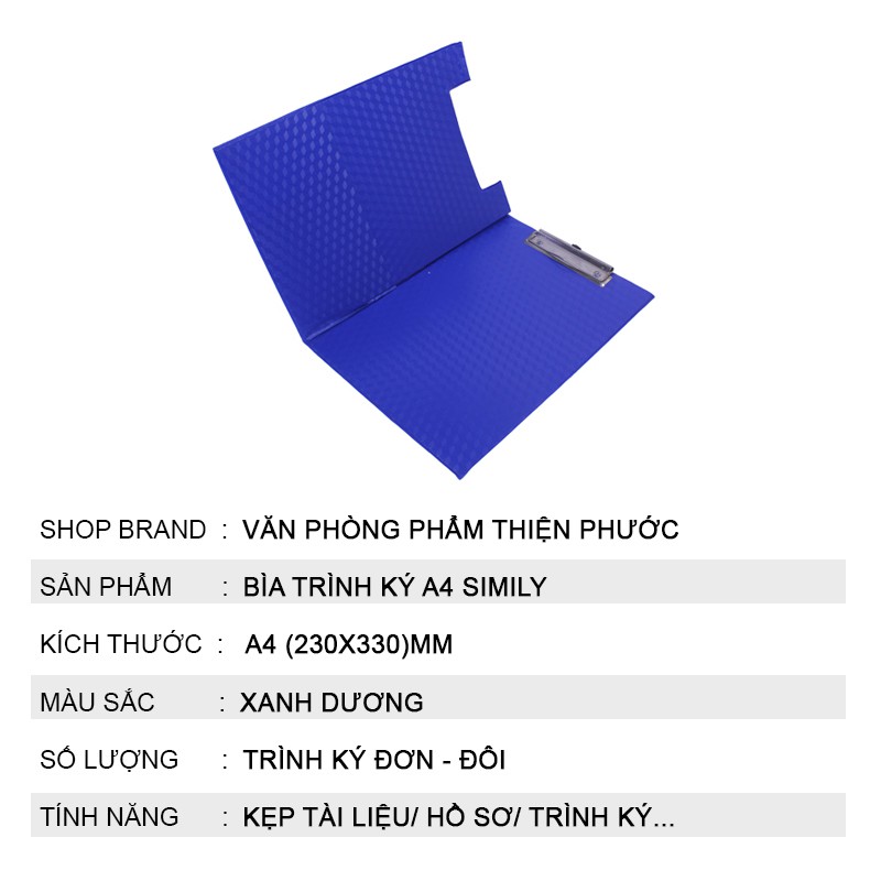 Bìa trình ký A4 kẹp tài liệu đôi Simily - Bìa kẹp hồ sơ THIỆN PHƯỚC