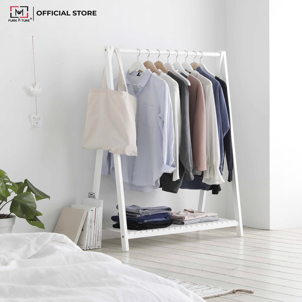 Giá treo quần áo chữ a lắp ráp 1 tầng size ngang 1 mét - A hanger 1F thương hiệu MW FURNITURE - Nội thất căn hộ