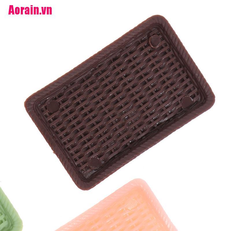 【Aorain.vn】6pcs doll house mini food play rattan plate play house DIY accessories