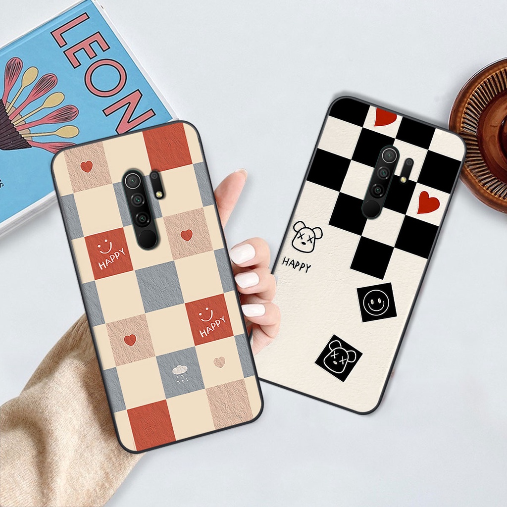 Ốp Xiaomi Redmi 9 caro trái tim cá tính, thời trang siêu đẹp, siêu phong cách