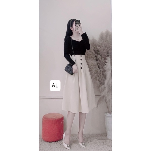 sét áo tay phồng , chân váy xoè