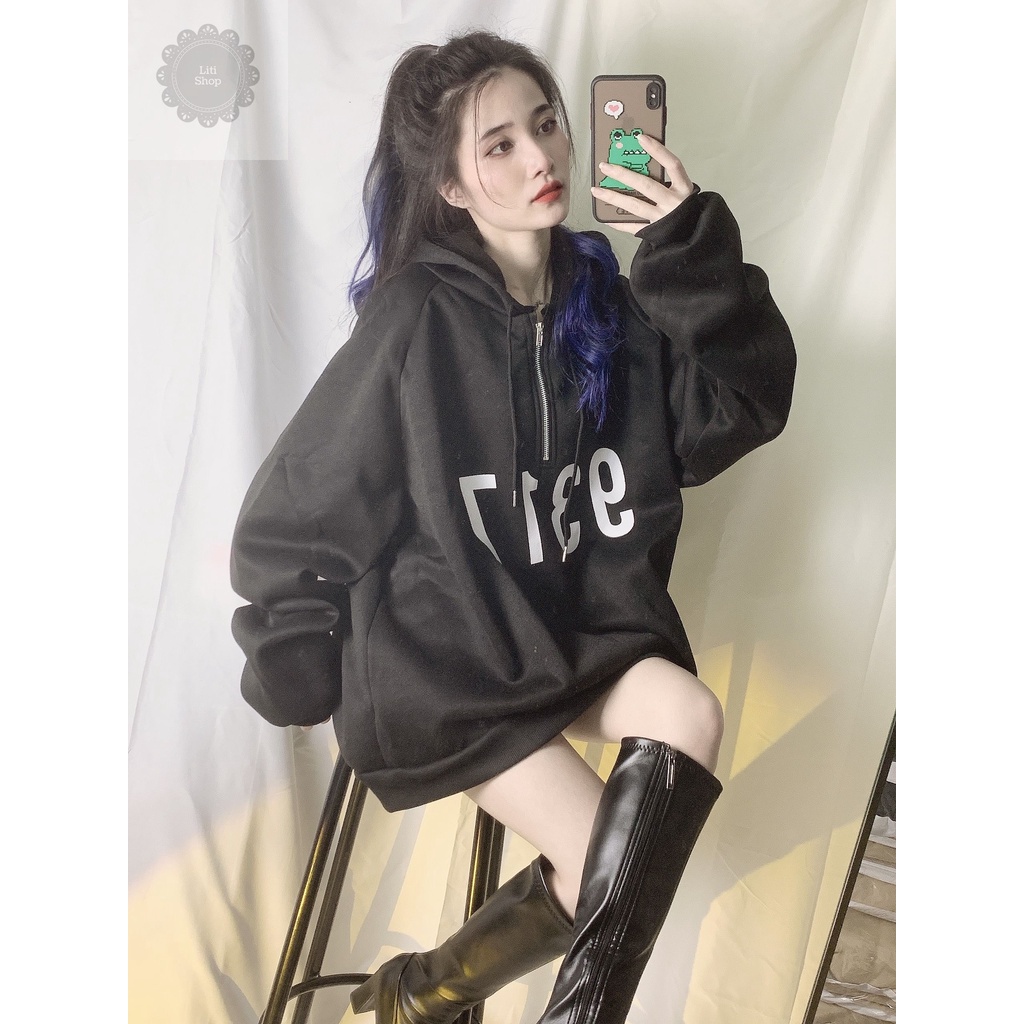 [CÓ BIG SIZE] Áo Hoodie Dáng Váy  Ulzzang Nữ Tay Bồng Phong Cách Hàn Quốc HD64 - Liti shop