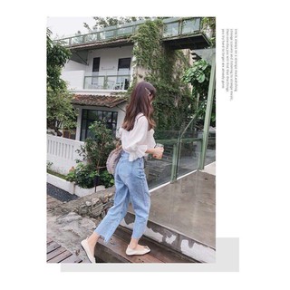Quần ống rộng rách đùi [ảnh thật]