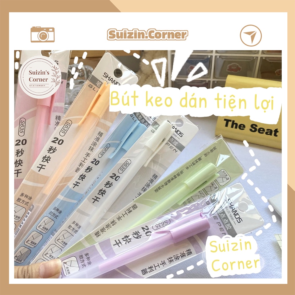 Bút chấm keo Pastel đa năng tiện lợi - Bút chấm keo 6 màu khác nhau, chuyên dụng dán giấy, ảnh, sticker, làm thủ công