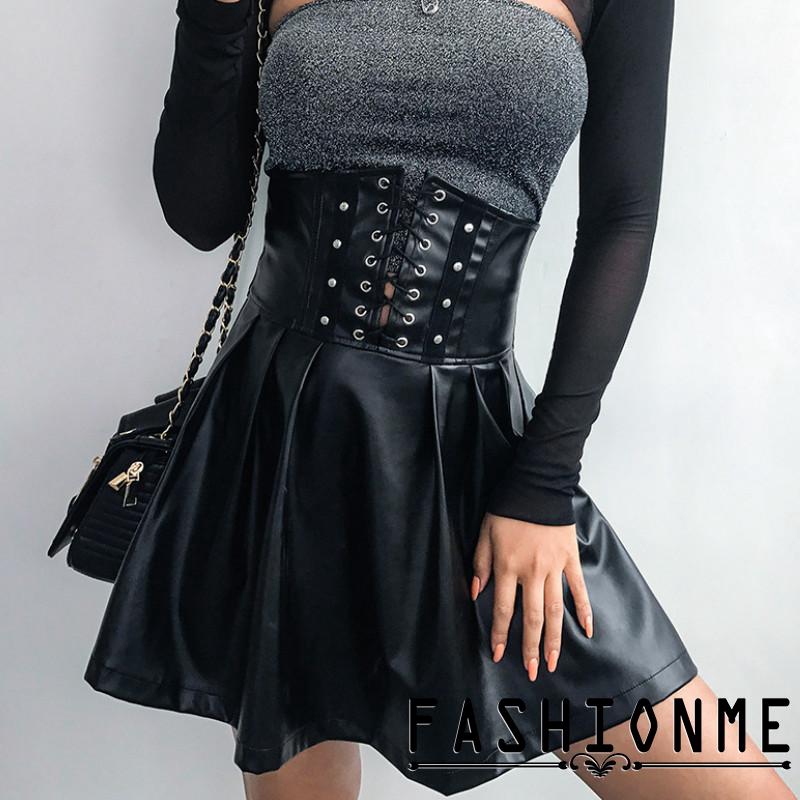 Chân váy da lưng cao phong cách Hàn Quốc thời trang nữ sành điệu | BigBuy360 - bigbuy360.vn