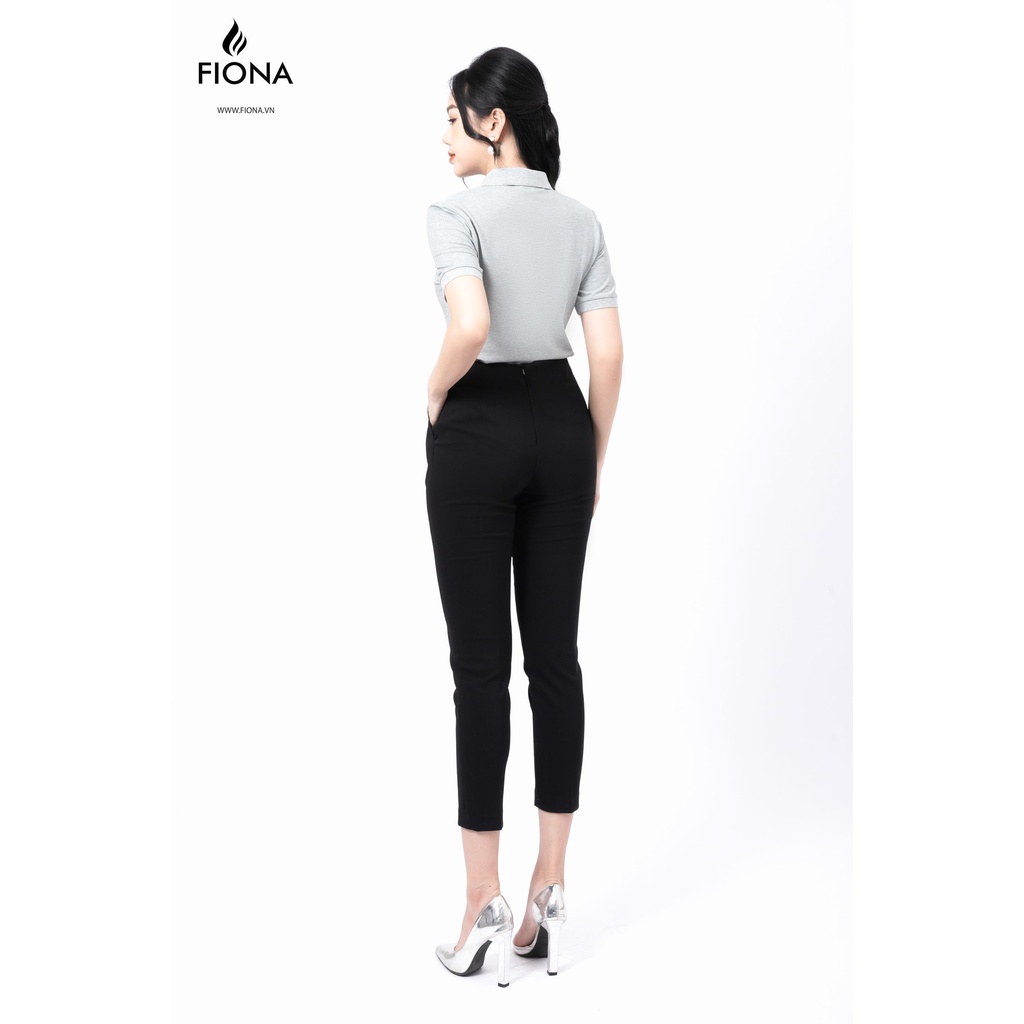 Áo thun nữ polo, phối bo cổ và tay thêu họa tiết mèo cách điệu màu đỏ, trắng, ghi - F521189 [FIONA]