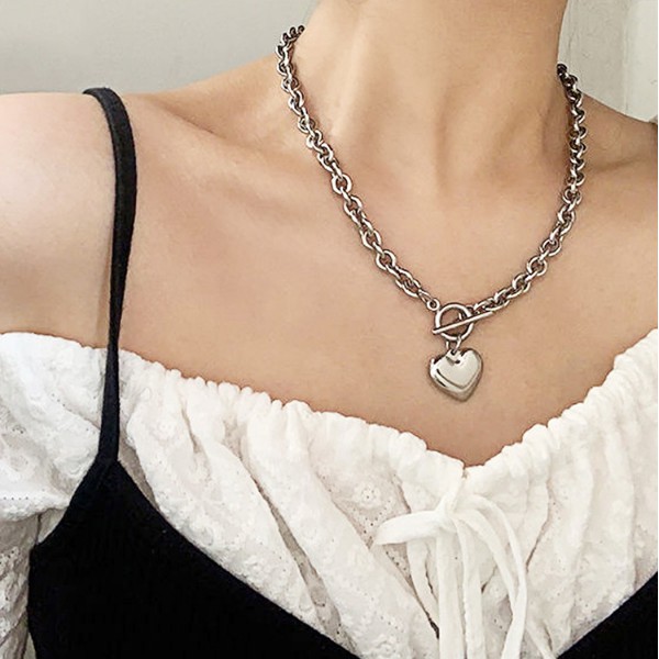 Vòng Cổ Choker Mặt Trái Tim Phong Cách Harajuku Cổ Điển